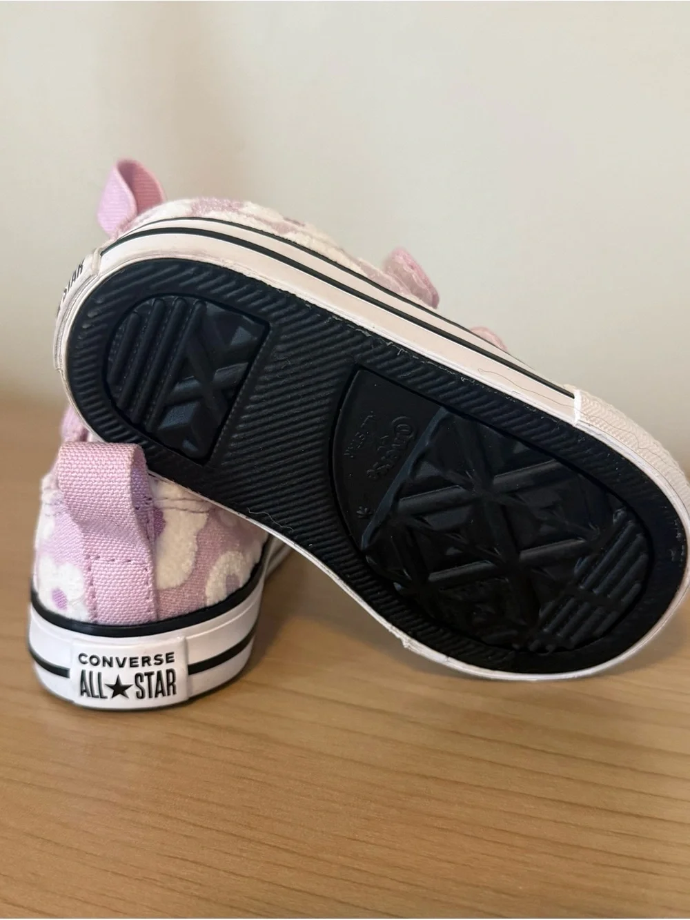 Toddler Pink Floral Canvas Velcro Converse